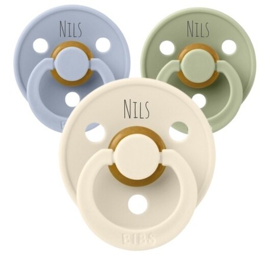 Bibs Colour, Storlek 2 (6+ Mån.), Rund - Latex,namnnappar