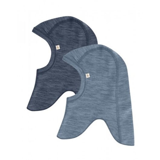 2-pack, Balaclava I 100% Ekologisk Merinoull För Bebisar Och Barn, Tunn Design - 1 Lager Tyg 98/104 Navy Melange