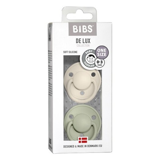 Bibs De Lux - 2 Pack,  One Size (0-36m.), Rund - Silicone,