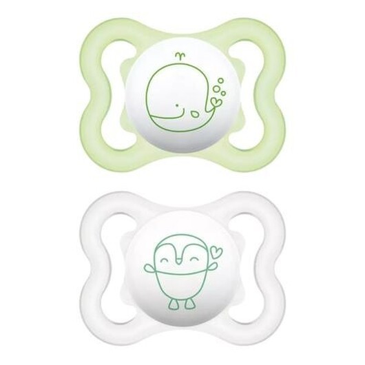 Mam Mini Air, 2 Pack, Storlek 1 (0-6 Månader), Symmetrisk/silikon, Neutral