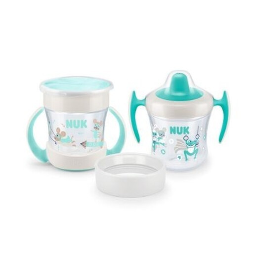 Nuk  Mini Cups - Kopp, 3-in-1 Drickskopp, Light Green, 6+m