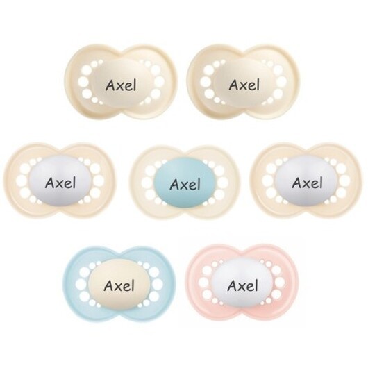 Mam Original,  Storlek 3 (16-36mån), Symetrisk - Silikon, Namnnappar , 7-pack