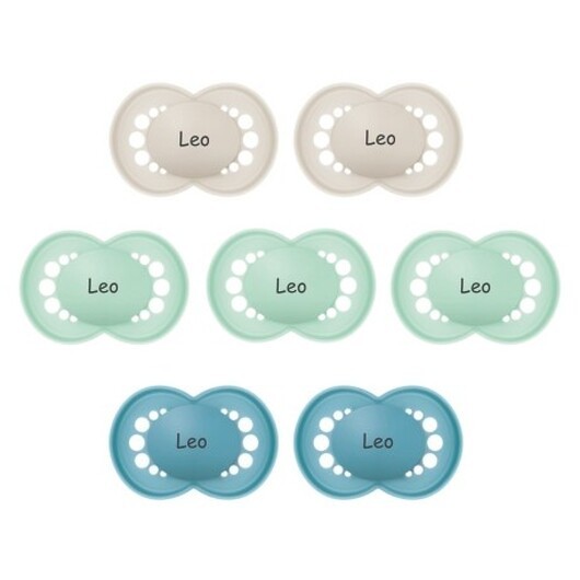 Mam Original, Storlek 3 (16-36mån), Symetrisk - Silikon, Namnnappar , 7-pack