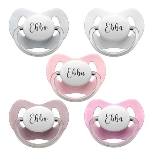 Nip Family, Storlek 3 (18+ Mån.), Anatomisk - Silikon, Namnnappar , 5-pack