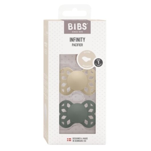 Bibs Infinity 2-pack, Storlek 1 (0-6 M), Anatomisk - Silikon