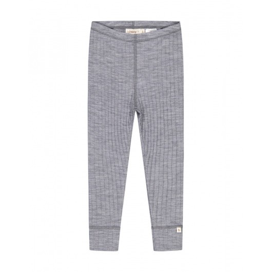 Långärmad T-shirt Med Granddad-knäppning, Dropneedle-stickad, 100% Merinoull, Oeko-texÂ® 98/104 Grey Melange