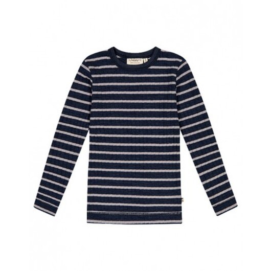 Långärmad T-shirt I Randig Dropneedle-merinoull, Oeko-texÂ®