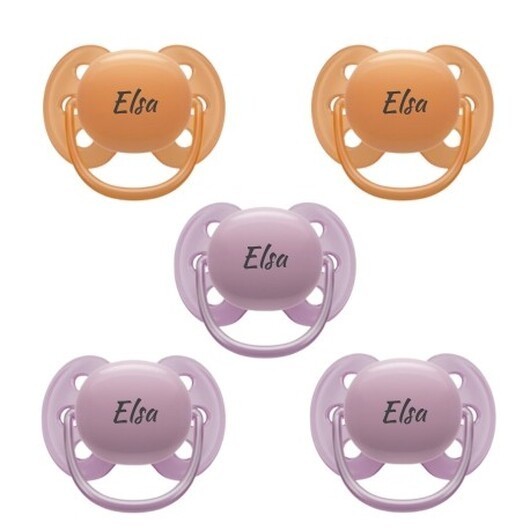 Philips Avent Ultra Soft, Storlek 2 (6+ Mån.), Symmetrisk - Silikon , Namnnappar , 5-pack