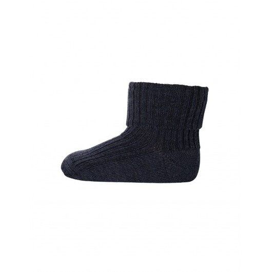 Baby Ankelsockor I Merinoull Med Omvik 29/32 Dark Denim Melange