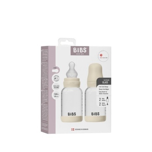Bibs Glasnappflaska, 120 Ml, 2-pack Silikon