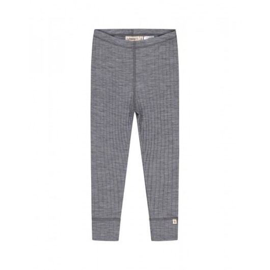 Långärmad T-shirt Med Granddad-knäppning, Dropneedle-stickad, 100% Merinoull, Oeko-texÂ® 98/104 Grey Melange