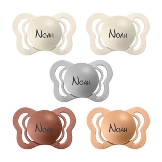 Bibs Couture,  Storlek 1 (0-6 Mån.), Anatomisk - Latex, Namnnappar , 5-pack