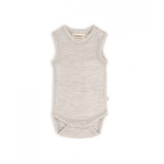 Ärmlös Body Med Knappstängning På Ena Axeln För Bebisar, Tillverkad Av 100% Ekologisk Merinoull