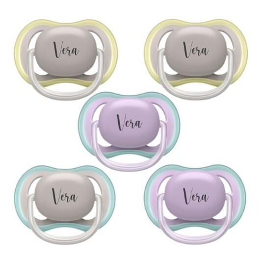 Philips Avent Ultra Air, Storlek 2 (6+ Mån.), Symmetrisk - Silikon , Namnnappar , 5-pack