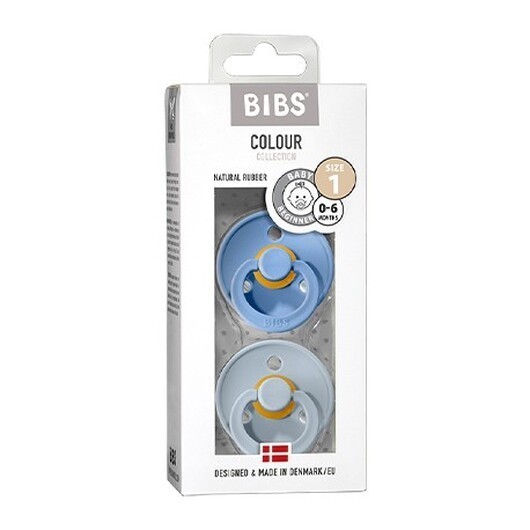 Bibs Colour - 2 Pack, Storlek 1 (0-6 Mån.), Rund - Latex,