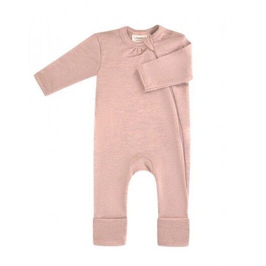 Heldräkt Med Dragkedja I 100% Merinoull, Oeko-texÂ® 86 Soft Rose