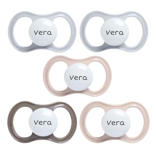 Esska Happy Night, Storlek 2 (6+ M), Symmetrisk - Latex, Namnnappar , 5-pack