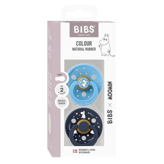 Bibs X Moomin Colour - 2 Pack, Storlek 2 (6+ Mån.), Rund - Latex,