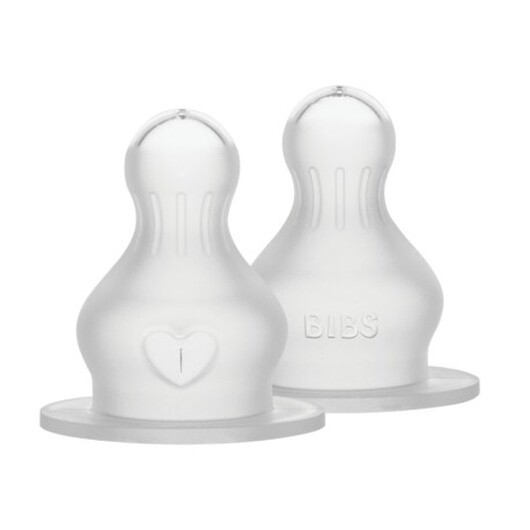 Bibs, Flasknapp, 2-pack, Silicone, Långsamt Flöde