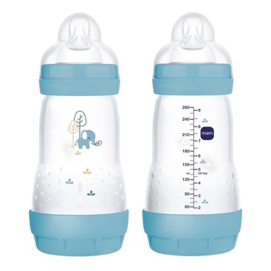 Mam,  Easy Start Anti-colic, Str. 260 Ml., Blå, 2-pack