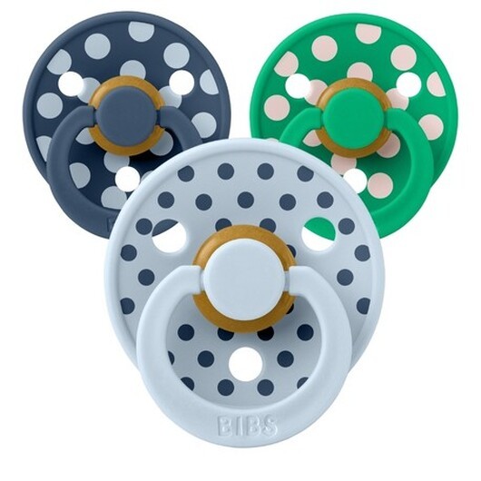 Bibs Studio Polka Dots Colour, Storlek 1 (0-6 Mån.), Rund - Latex