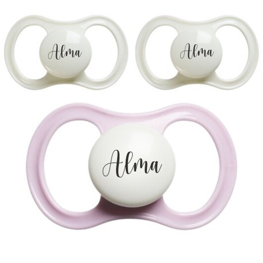 Esska Happy Night, Storlek 2 (6+ Mån.), Symmetrisk - Silikon, Namnnappar