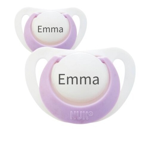 Nuk Genius, Storlek 2 (6+ Mån.), Anatomisk - Silikon,namnnappar