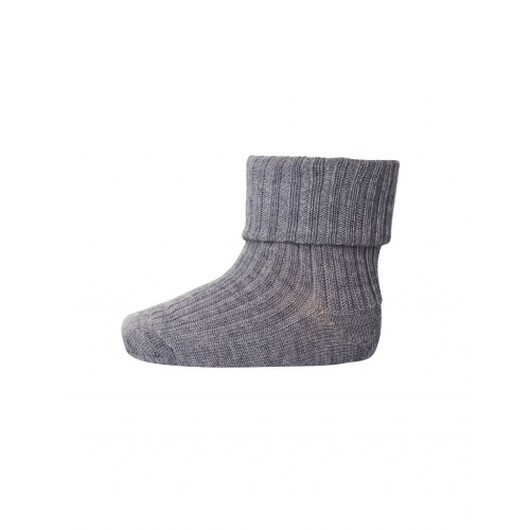 Baby Ankelsockor I Merinoull Med Omvik Grey Melange 29/32