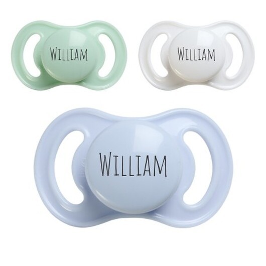 Esska Happy Mini, Storlek 1 (0-6 Mån.), Symmetrisk - Silikon, Namnnappar