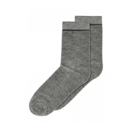 Mp Strumpor, Omvänd Frotté Ullstrumpor För Dam Grey Melange 37/39