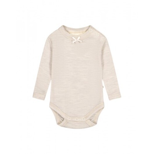 Långärmad Bodyi Merinoull Med Knappar & Lång Ärm, Oeko-texÂ® Nature Melange 74