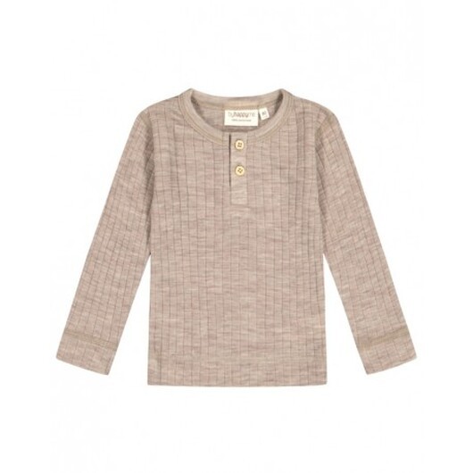 Granddad Långärmad T-shirt I Dropneedle-stickad 100% Merinoull, Oeko-texÂ®