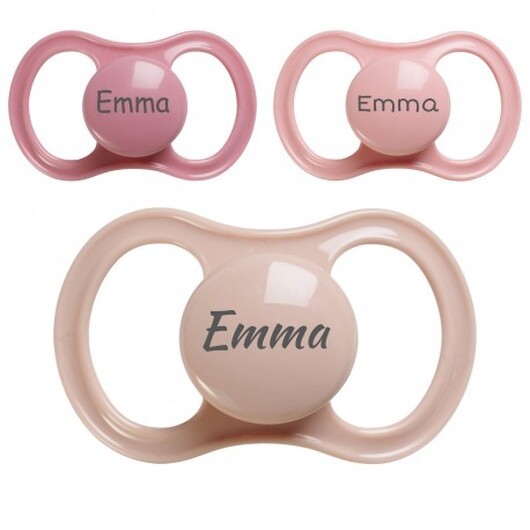 Esska Happy,  Storlek  2 (6+ Mån.), Symmetrisk - Silikon, Namnnappar , 5-pack