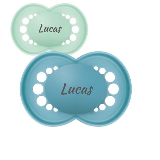 Mam Original,  Storlek 2 (6-16mån), Symetrisk - Silikon, Namnnappar