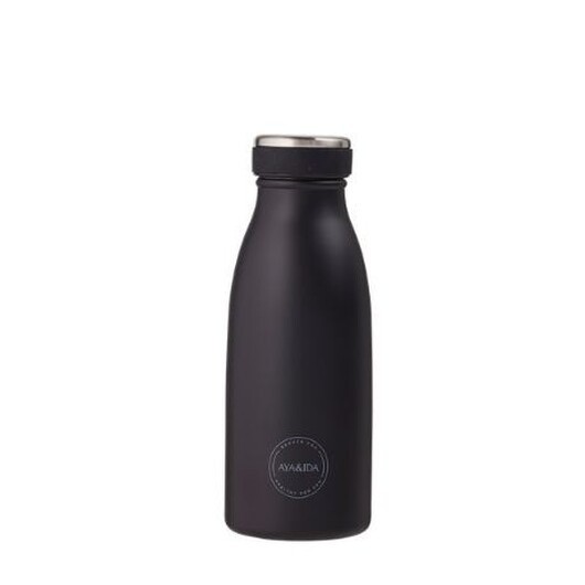 Aya&ida,  Drinking Bottle, Vattenflaska Med Lock, 350 Ml, Matte Black