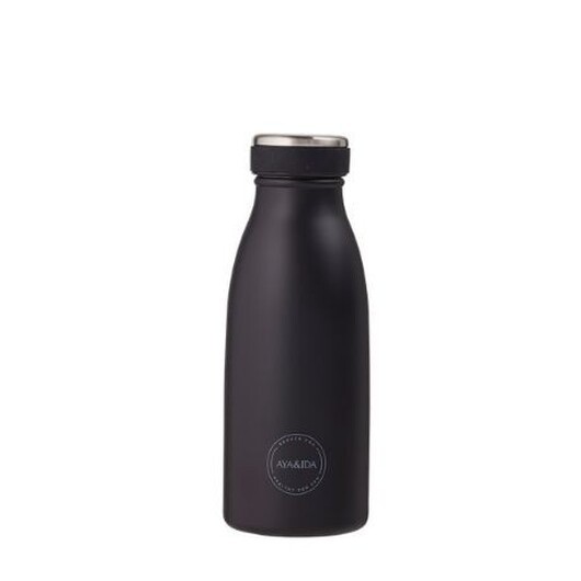 Aya&ida, Drinking Bottle, Vattenflaska Med Lock, 350 Ml, Matte Black