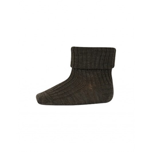 Baby Ankelsockor I Merinoull Med Omvik Brown Melange 25/28