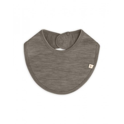 Triangelhaklapp Med Tryckknapplåsning För Baby, Tillverkad Av 100 % Ekologisk Merinoull One Size Light Brown Melange