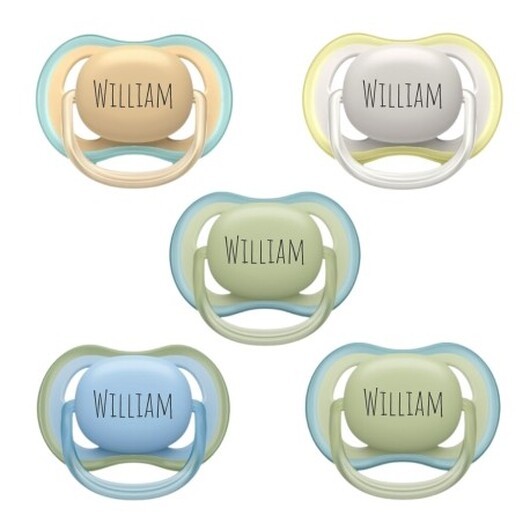 Philips Avent  Ultra Air, Storlek 1 (0-6 Mån.), Symmetrisk - Silikone , Namnnappar , 5-pack