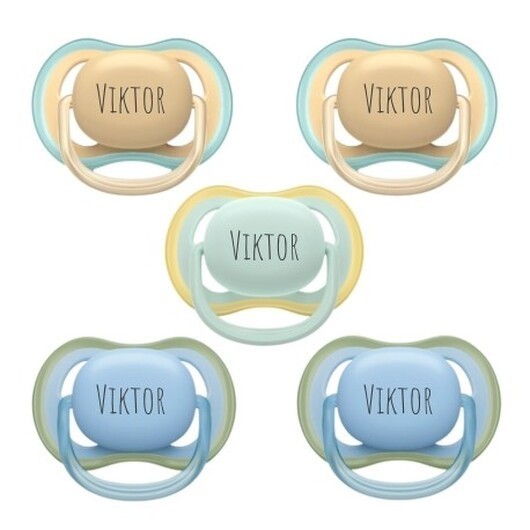 Philips Avent Ultra Air, Storlek 1 (0-6 Mån.), Symmetrisk - Silikone , Namnnappar , 5-pack