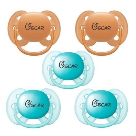 Philips Avent Ultra Soft, Storlek 2 (6+ Mån.), Symmetrisk - Silikon,namnnappar, 5-pack