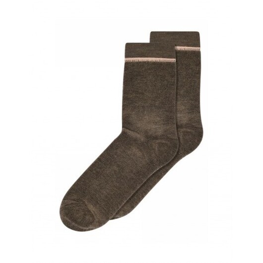 Mp Strumpor, Omvänd Frotté Ullstrumpor För Dam Brown Melange 40/42