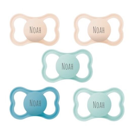 Mam Air,  Storlek 2 (6-16mån), Symetrisk- Siliko, Namnnappar , 5-pack