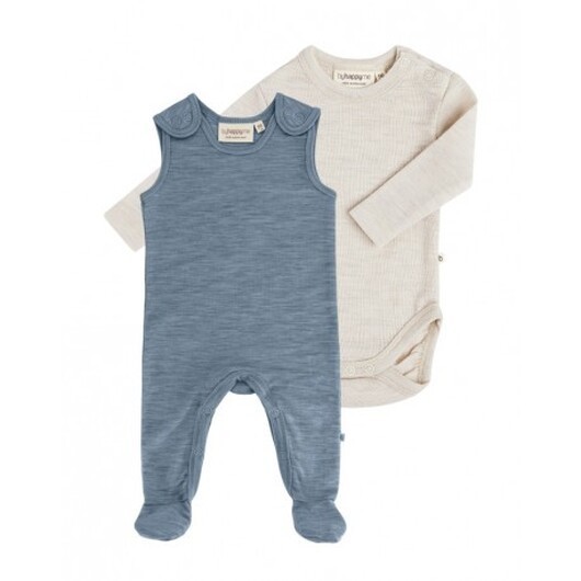 2-pack Ullpaket Till Baby, Romper Med Fötter & Body Med Knapp I 100% Merinoull