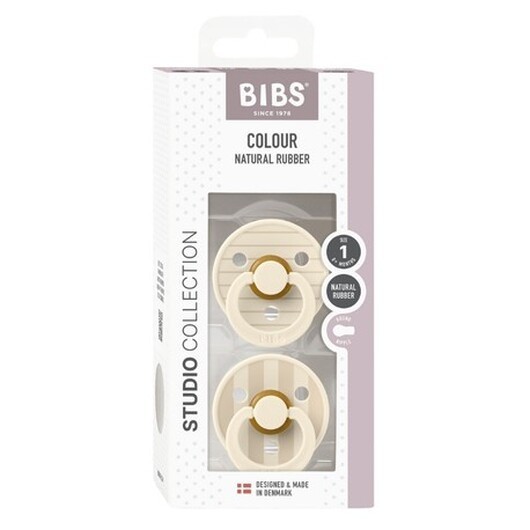 Bibs Studio Line - 2 Pack,  Storlek 1 (0-6 Mån.), Rund - Latex,