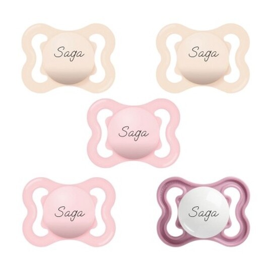 Mam Supreme, Storlek 1 (0-6mån), Symetrisk - Silikon, Namnnappar, 5-pack