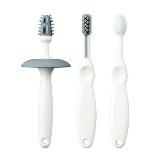 Mininor, Tandborstset - 3 Delar, Vit/grå