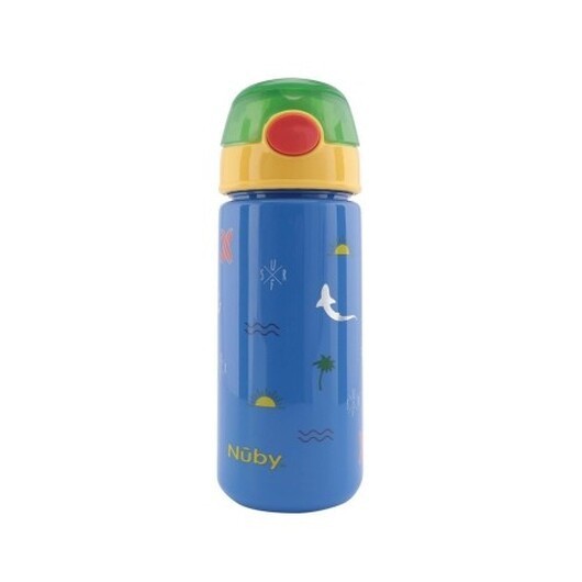 Nüby, Glittrig Dricksflaska Med Sugrör, 3 År, Blue