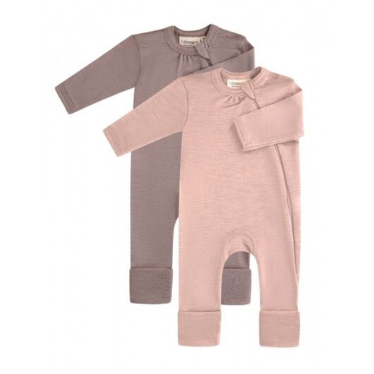 Heldräkt Med Dragkedja I 100% Merinoull, Oeko-texÂ®, 2-pack 68 Lavender