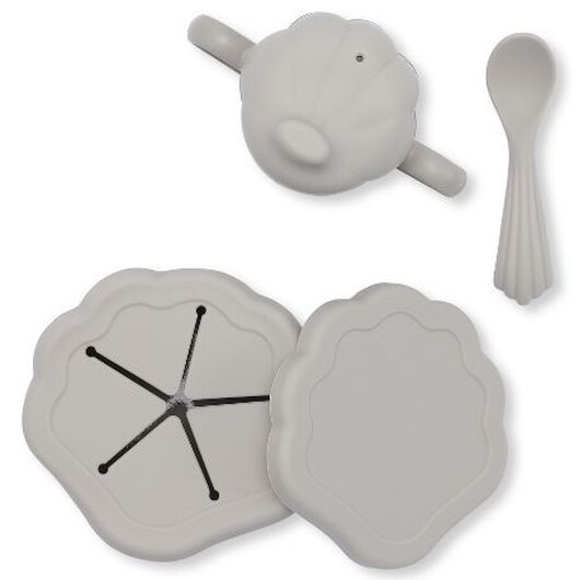 Konges Sløjd, Clam Set, 3 - Delat Måltidsset Warm Grey, Tillgänglig I Flera Varianter